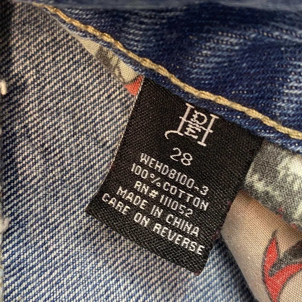 Ed Hardy painted jeans size 28 graffiti retro Y2K art tattoo edgy streetwear - Picture 8 of 11